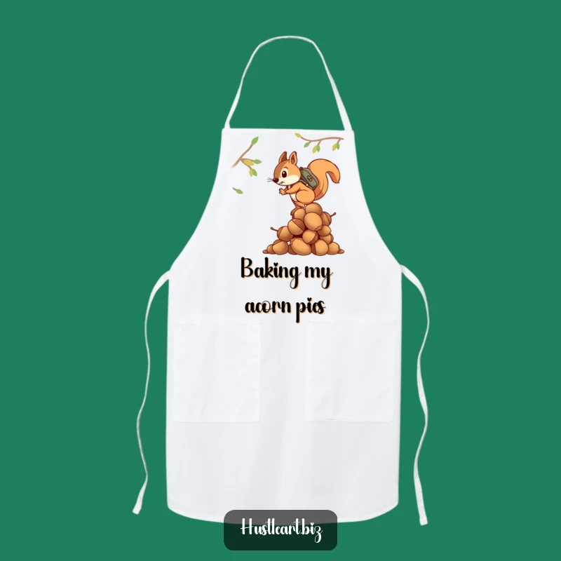 Funny Squirrel Chef Apron: Determined Acorn Collector's Kitchen Humor!