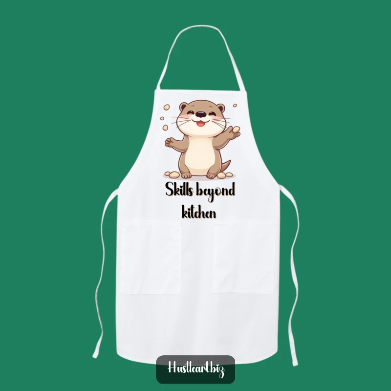 Funny Otter Chef Apron: Cheerful Juggler's Kitchen Fun!