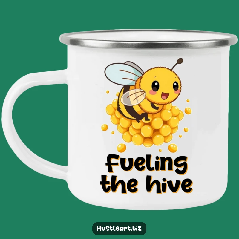 Funny Bee Campfire Mug: Busy Honeycomb Lover's Outdoor Humor!