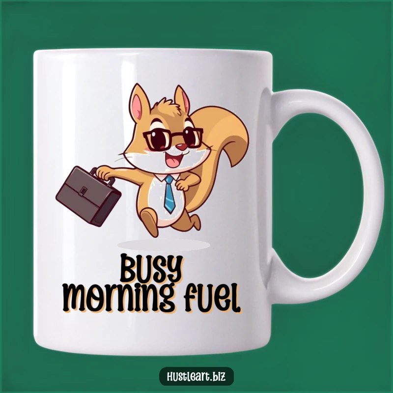 Funny Squirrel Briefcase Mug: Busy Animal Art, Perfect Funny Gift for Go-Getters