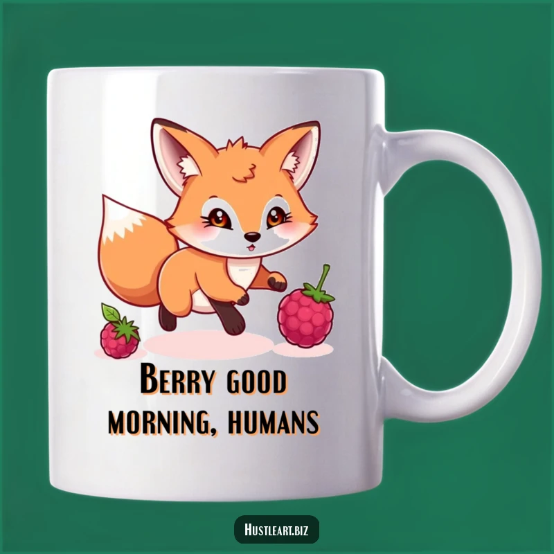 Funny Fox Berry Chase Mug: Playful Hunter's Determined Funny Gift!