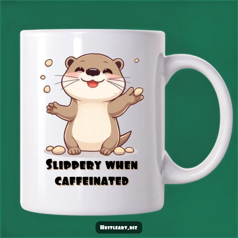 Funny Otter Juggler Mug: Cheerful Pebble Master's Funny Gift!