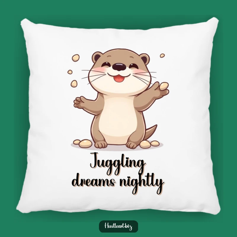 Funny Otter Juggling Pillow: Cozy Comfort from a Cheerful Friend!