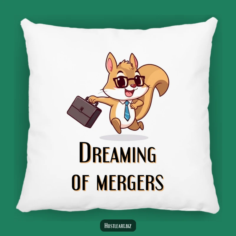 Funny Squirrel Briefcase Pillow: Cozy & Determined Comfort, Perfect Funny Gift