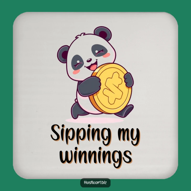Funny Panda Coin Coaster: Protect Surfaces with Luck, Perfect Funny Gift