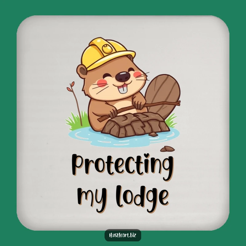 Funny Beaver Builder Coaster: Protect Surfaces with Dam Good Humor!