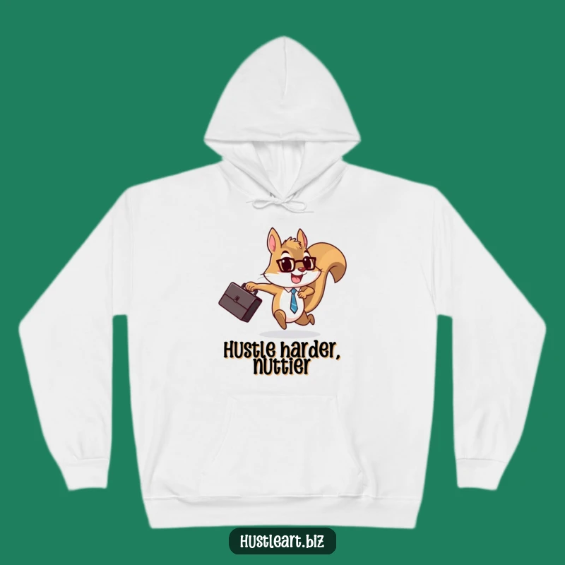 Funny Squirrel Briefcase Hoodie: Cozy & Determined Art, Perfect Funny Gift for Comfort