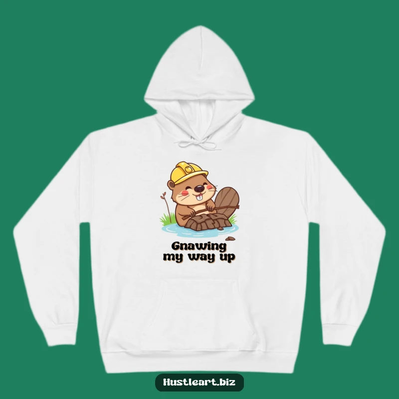 Cozy Funny Beaver Hoodie: Happy Dam Builder's Warm and Humorous Gift!
