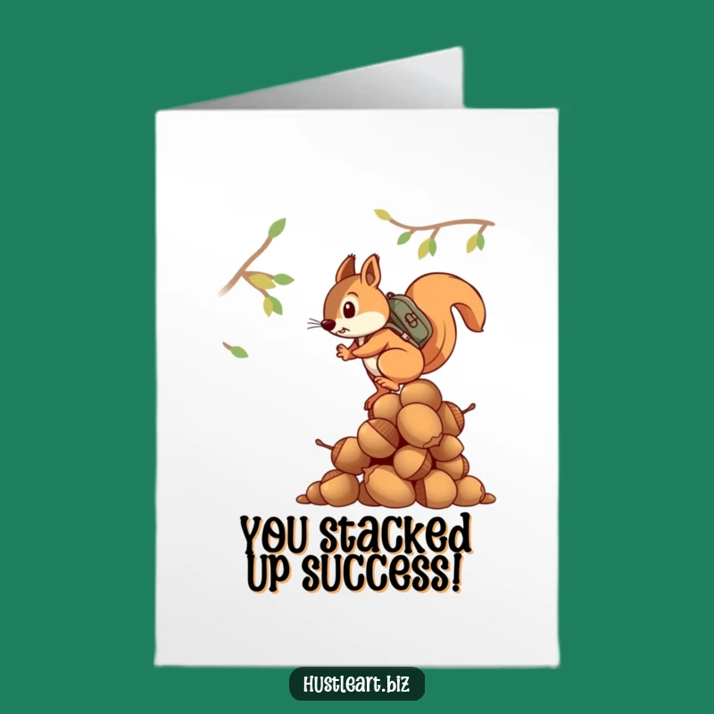 Free Printable Congrats Card: Squirrel's Climb to Success, Downloadable Goal Gift!
