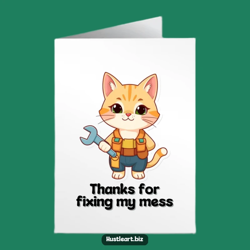 Free Printable Thank You Card: Funny Cat Fixer DIY Gift