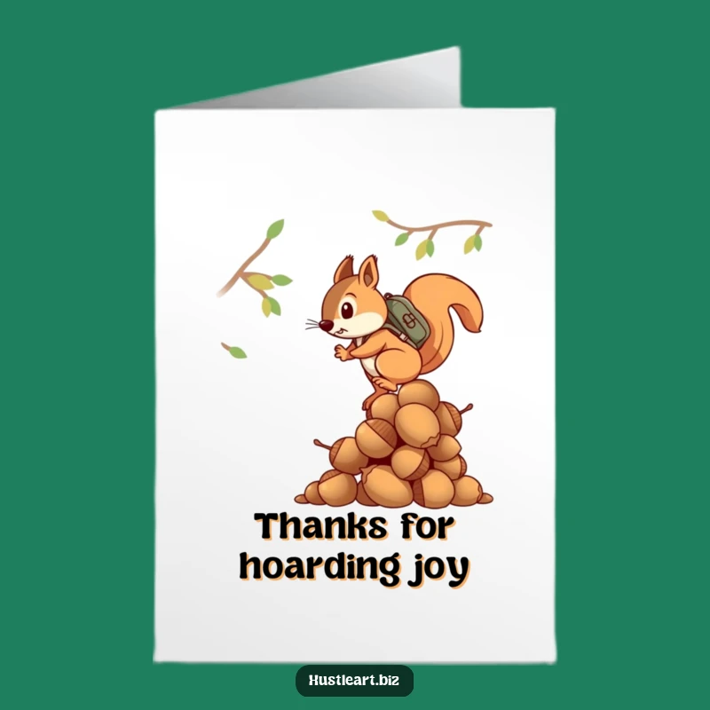 Free Printable Thank You Card: Squirrel's Gratitude Climb, Adorable Downloadable Gift!
