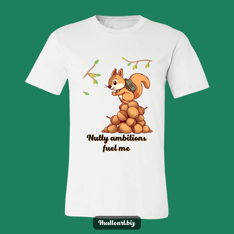Funny Squirrel Backpack T-Shirt: A Determined Acorn Climber's Hilarious Tee!
