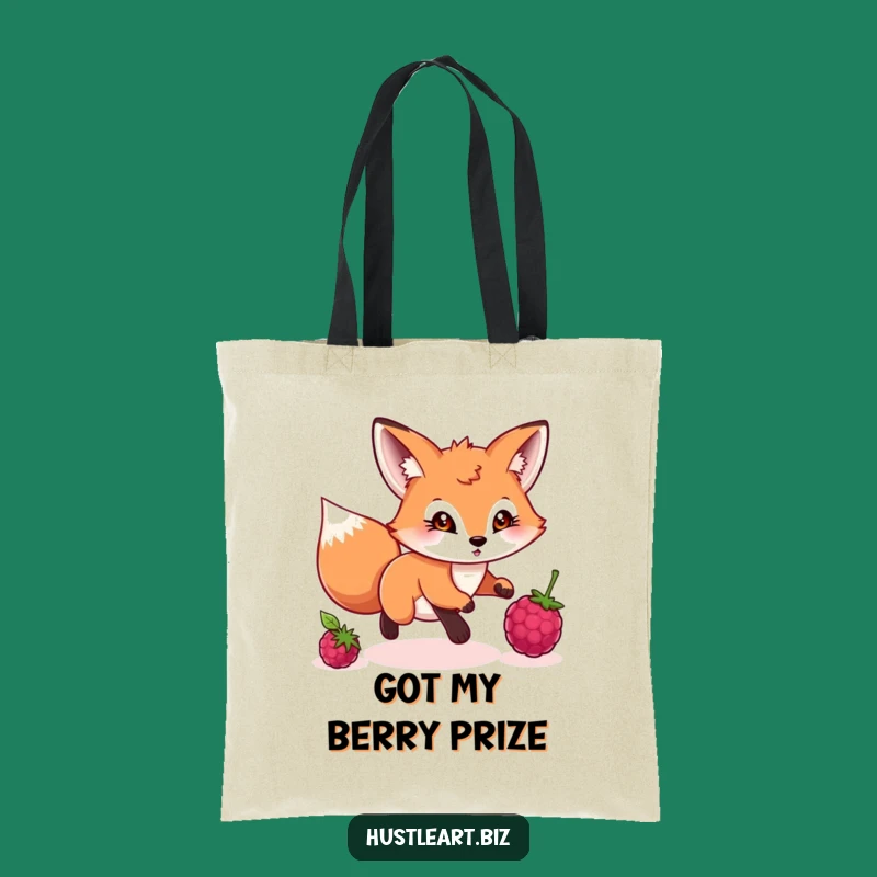 Funny Fox Berry Hunt Tote Bag: Carry Your Treats and Laughs!